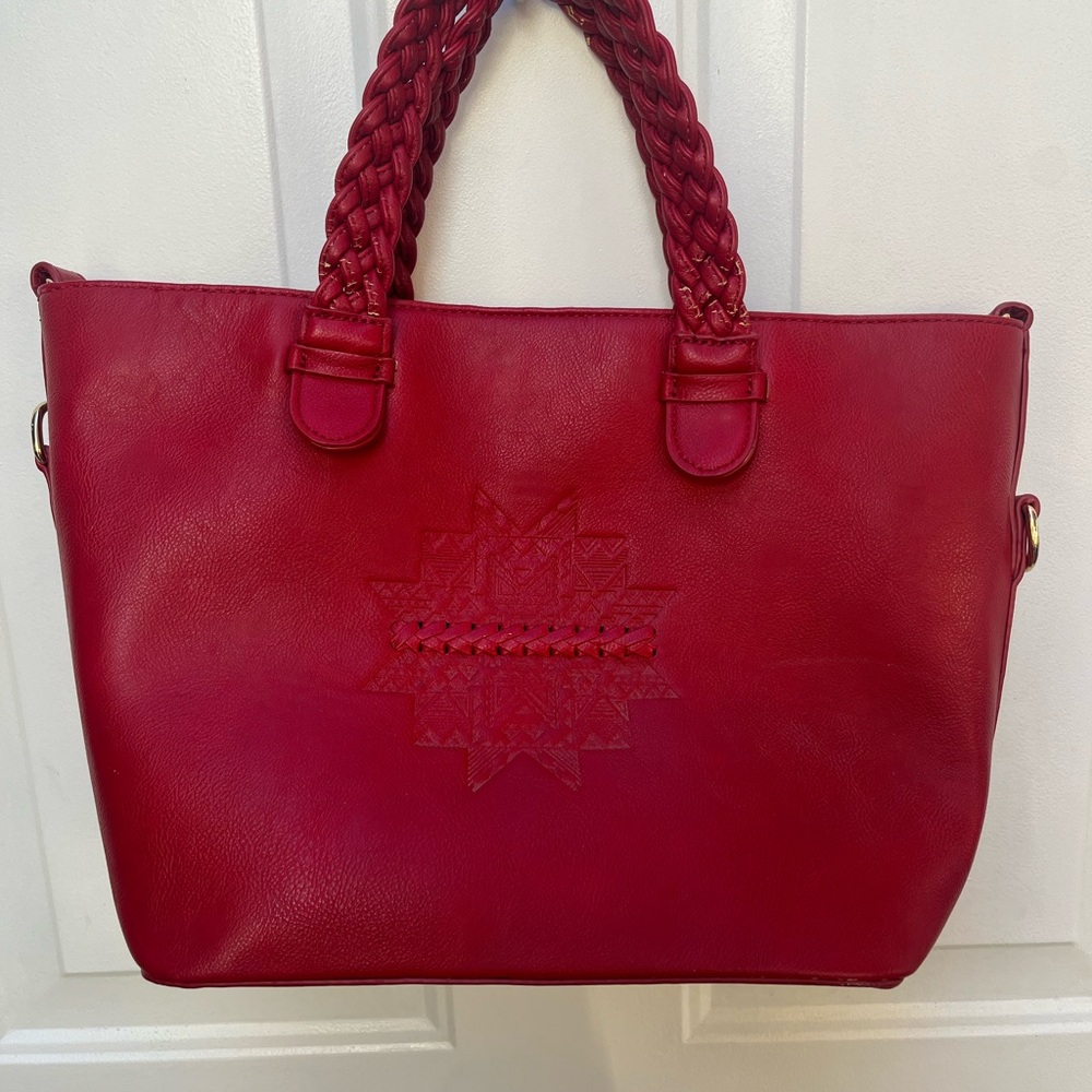 Desigual Red Embroidered Bandana Shoulder Bag - Picture 2 of 7